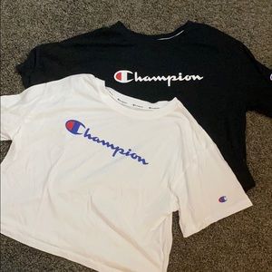 Cropped Champion t-shirt bundle.